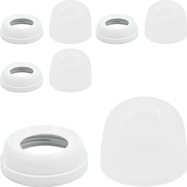 pigeon 貝親 實感哺乳奶瓶防護罩, 白色, 4組