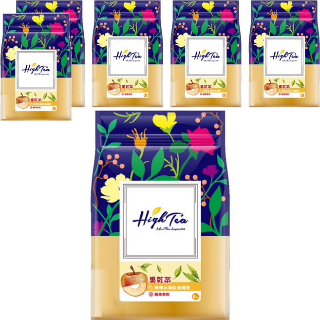 High Tea 伂橙 果乾茶 熱帶水果紅烏龍茶包 + 蘋果乾, 6.5g, 8包, 6袋