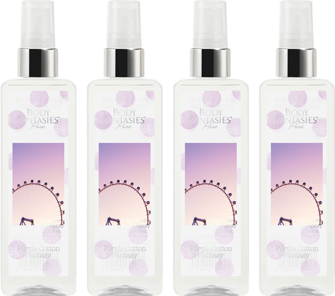 BODY FANTASIES 身體幻想 Pure系列 身體香氛噴霧 Purple Cotton, 118ml, 4瓶