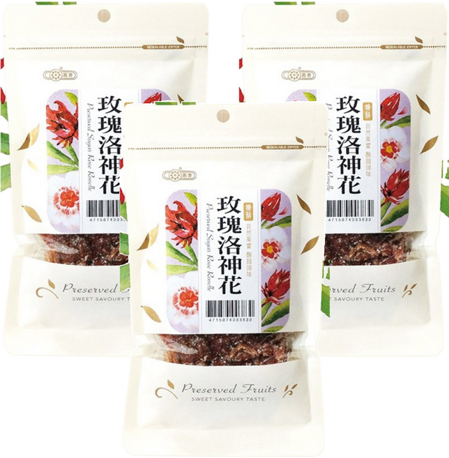 惠香 玫瑰洛神花 糖酥玫瑰洛神 夾鏈袋包裝, 80g, 3包