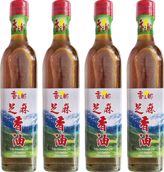 香之鄉 芝麻香油, 500ml, 4瓶