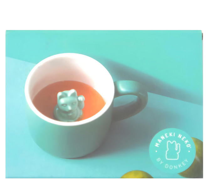 DONKEY LUCKY CAT 幸運招財貓馬克杯, 天藍綠松石, 1個