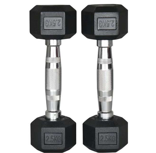 三次方 六角包膠啞鈴 fb007-0, 2.5kg, 2個