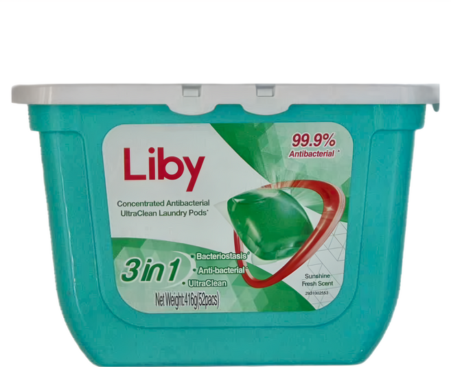 Liby 立白 濃縮除菌倍淨洗衣凝膠球 416g 日曜清香, 52顆, 1盒