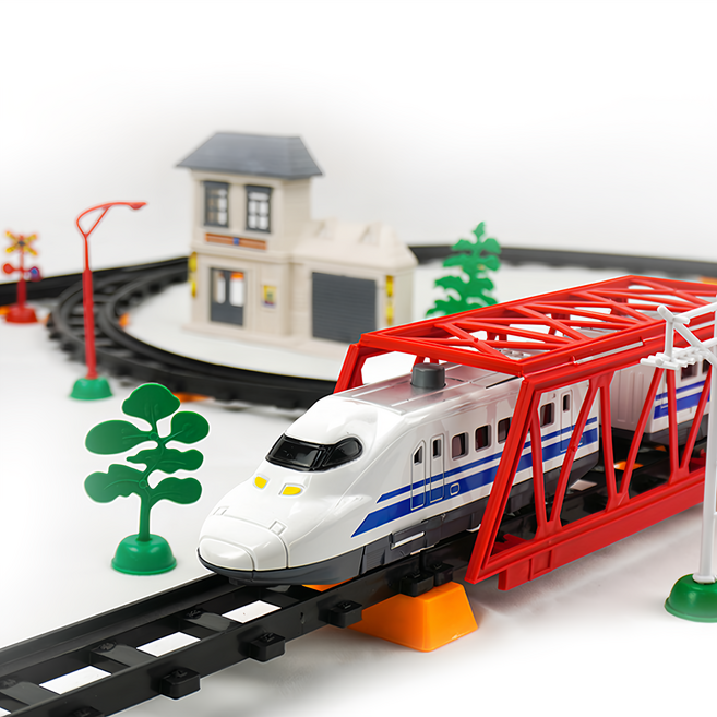 3截式高鐵軌道列車場景組 2927A3, 多色, 1盒