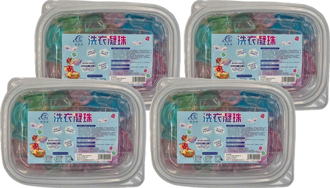 濃縮洗衣球 洗衣膠球 洗衣凝珠 顏色隨機, 100顆, 4盒