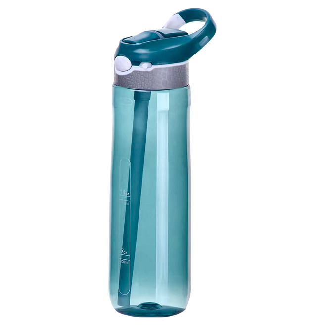 FRANCASINO 弗南希諾 Tritan湛藍彈蓋吸管運動水瓶, 湛藍色, 750ml, 1個