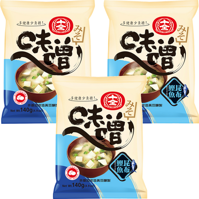十全 鰹昆布味噌 140g 添加鰹魚粉及昆布, 3包