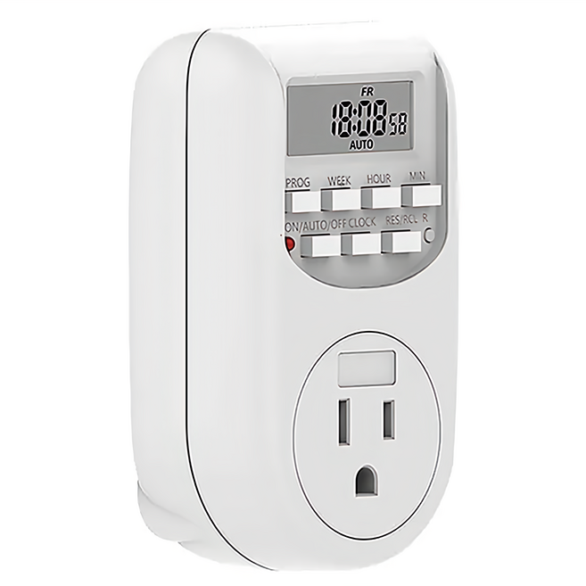 AHOYE 24小時可間歇定時插座 插座定時器 11x 6 x 4cm 120g, 11cm, 白色, 1個