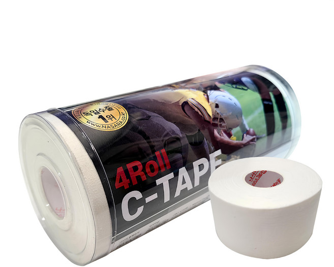 NASARA 無彈性C型貼布 4捲, 1組, 白色