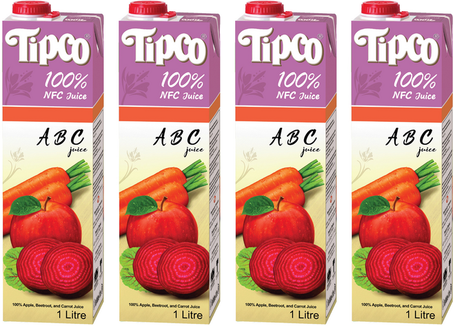 Tipco 100%ABC綜合果蔬汁, 1L, 4瓶