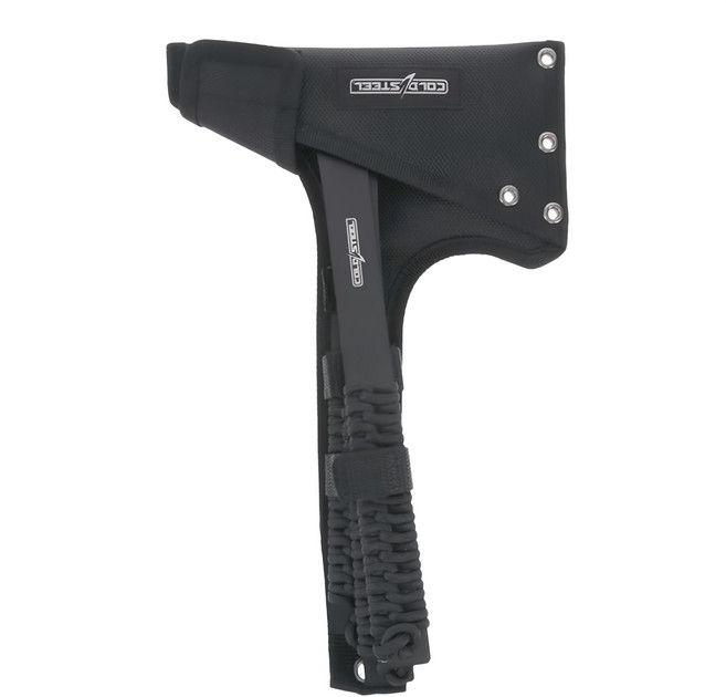 COLD STEEL 冷鋼THROWING手斧飛斧投擲斧420鋼傘繩握柄 + 鞘 3支, 黑色, 1組