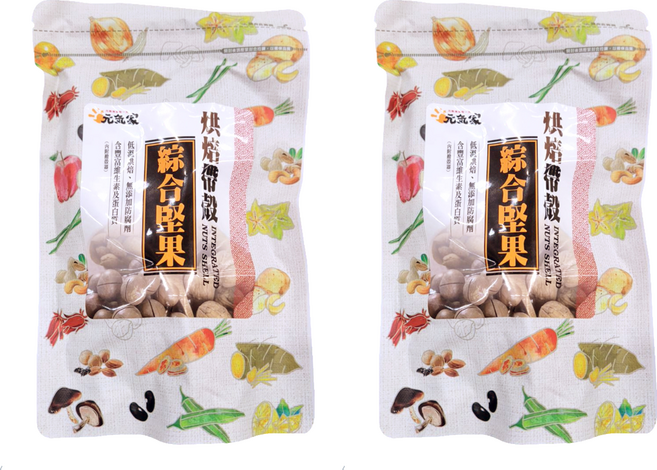 元氣家 烘焙帶殼綜合堅果 低溫烘焙, 200g, 2包