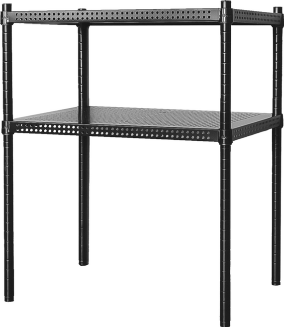 dayneeds 日需百備 極致美學 烤漆架 沖孔鐵架 收納層架, 黑色, 2層