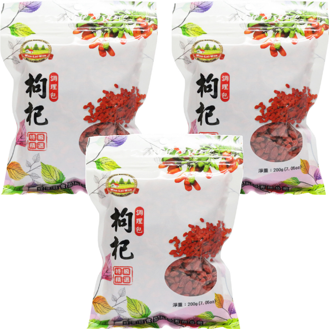 WON LAI WON 旺來旺 調理用枸杞, 200g, 1入, 3包