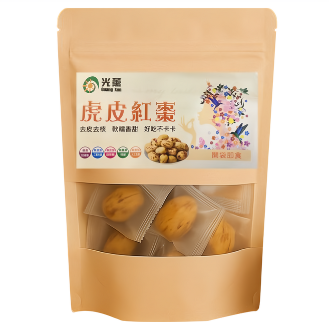 光薰牌 去皮去核虎皮紅棗, 1包, 100g