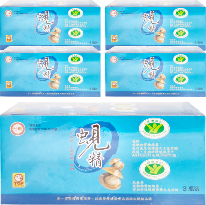 台糖 蜆精 3瓶, 186ml, 5盒