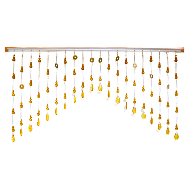 命運好好玩 李玉珮 化百煞五帝錢葫蘆珠簾 1.1kg, 透明 + 黃色, 1個