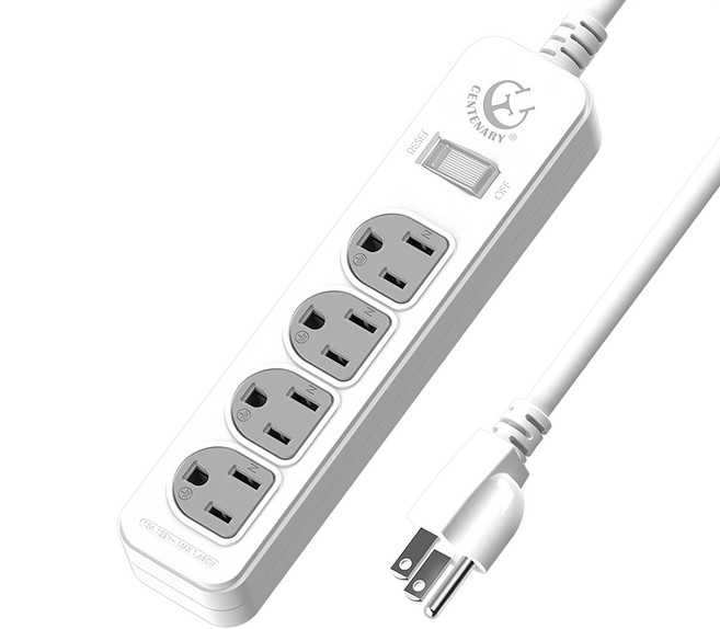 CENTENARY 成電牌 1切4座15A延長線 3P 超值型, 21尺, 白色, 1條