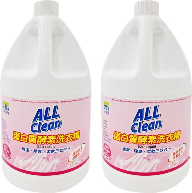 do it 多益得 ALL Clean 蛋白質酵素洗衣精, 3785ml, 2瓶