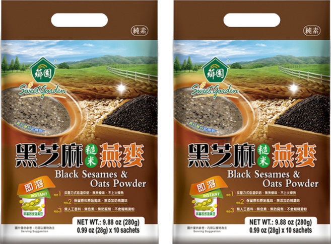 薌園 黑芝麻糙米燕麥, 280g, 2袋