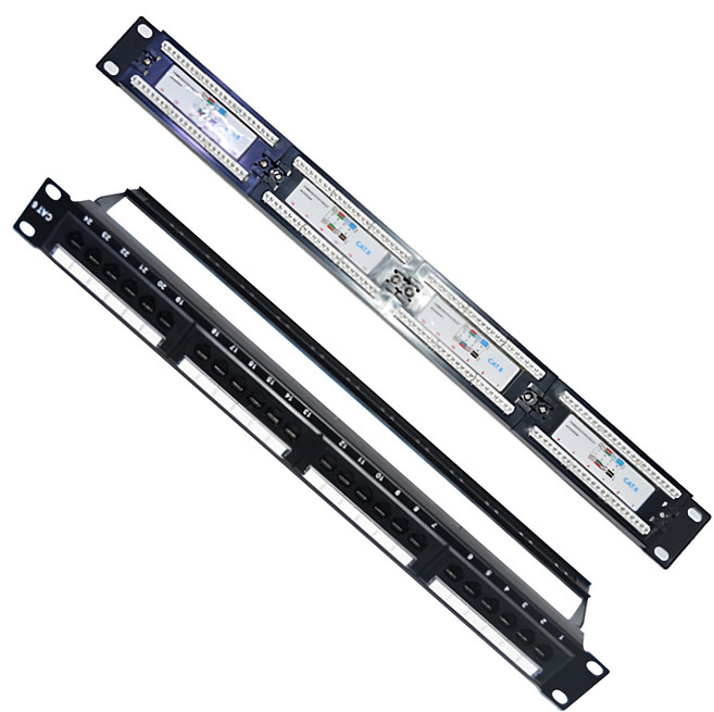 Neon 台灣霓虹 Cat6機架式24埠網路跳線面板 加厚冷軋鋼板 1U標準19英寸, EC6M, 1個