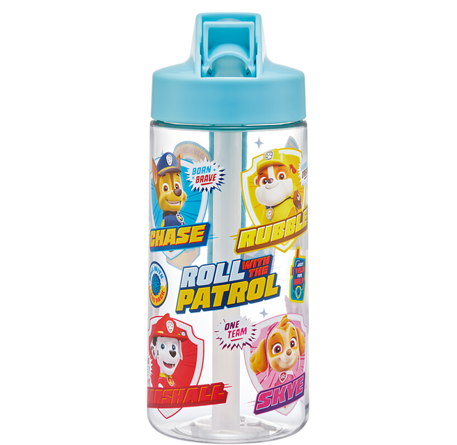 Skater 摺疊吸管式透明水壺, 汪汪隊 透明色, 500ml, 1個