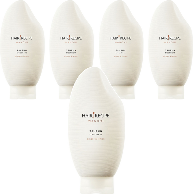 HAIR RECIPE 髮的食譜 米糠溫養修護護髮精華素 檸檬生薑 溫和養護頭皮 髮絲綻放光澤, 350ml, 5瓶