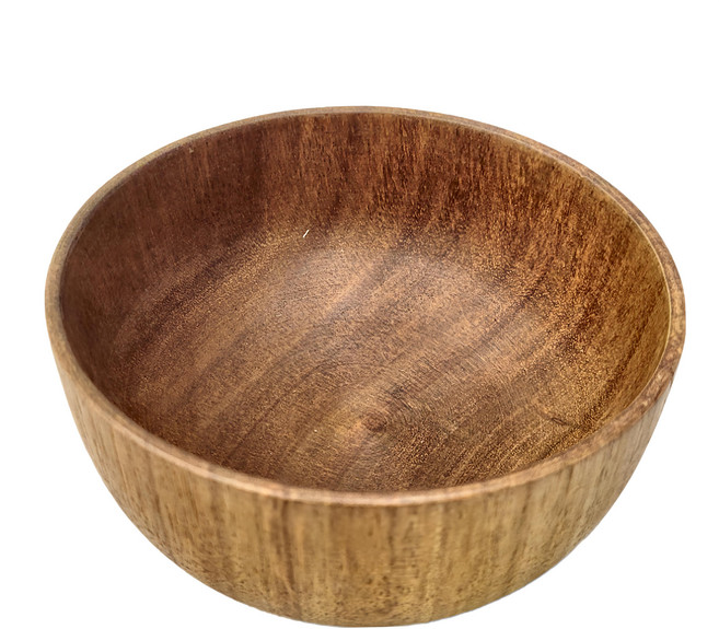 相思木製沙拉碗 直徑13cm, 木頭色, 1個