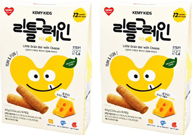KEMY KIDS 貪吃凱米 穀物小捲心 1歲以上, 起司, 40g, 2盒