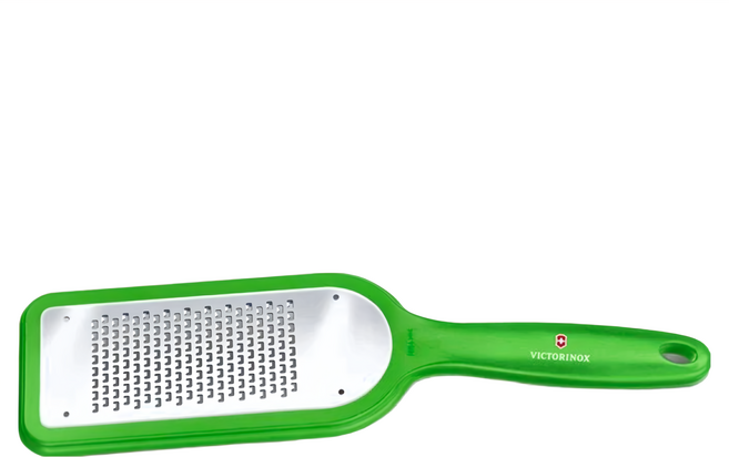 VICTORINOX 瑞士維氏 廚房手持式矽膠底固定刨絲器 附保護蓋 刀片不鏽鋼, 綠色+銀色, 1個