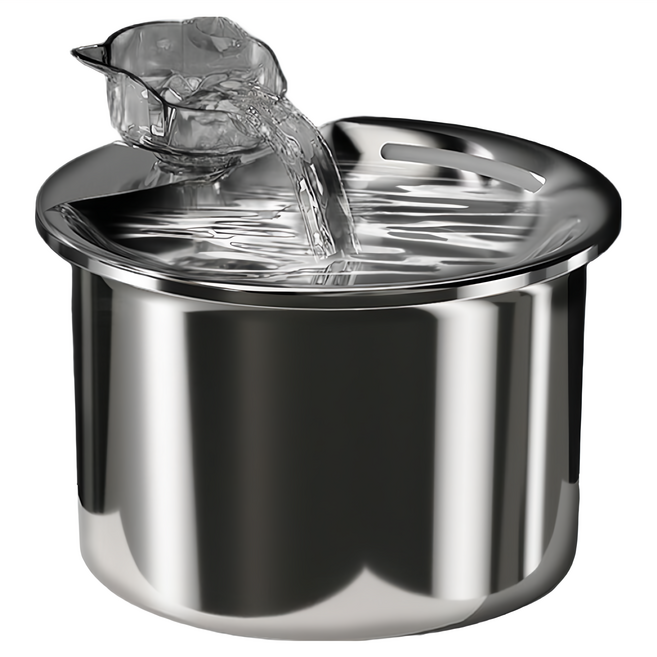 iCat 寵喵樂 圓型貓頭流水不鏽鋼飲水器 2L, FT333, 1個