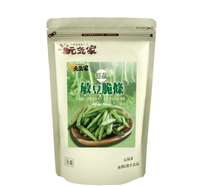 元氣家 敏豆脆條 嚴選新鮮敏豆製成 清脆香甜 低溫慢速烘乾 無添加色素、防腐劑, 100g, 1包