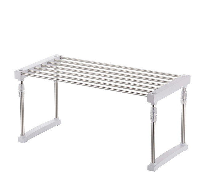 k-living 可調式不鏽鋼廚房層板架, 白色, 1入