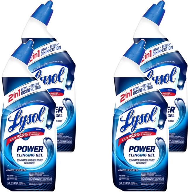 Lysol 來舒 強效潔廁液 強力凝膠, 709ml, 4瓶