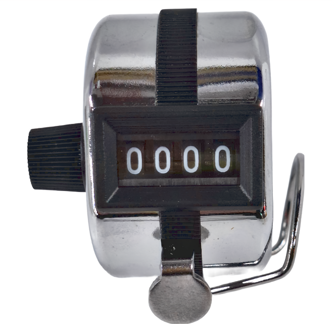 YUANSHIN 計數器 鋼材+塑膠材質, 1個, 銀色