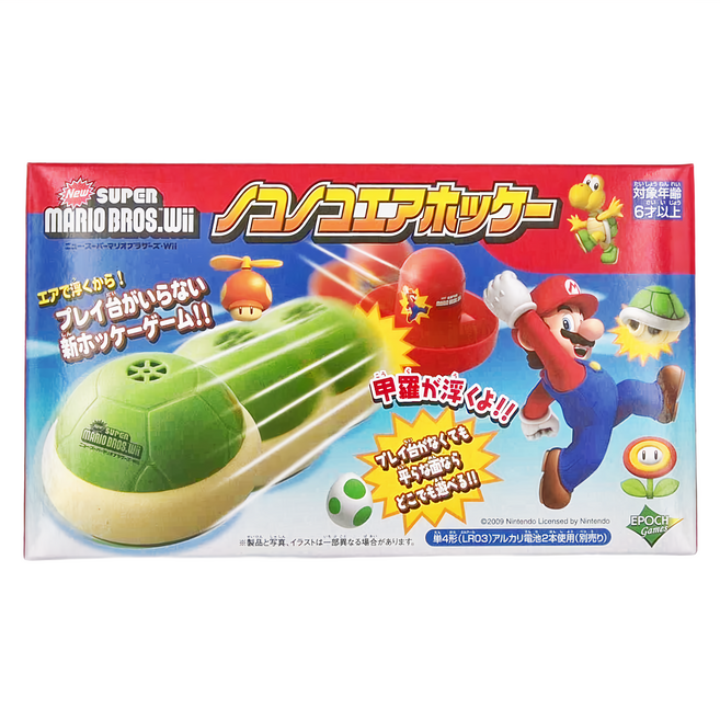 EpochGames 瑪莉歐龜殼桌上冰球 6歲以上, 瑪莉歐龜殼 綠色 + 白色 + 紅色, 1盒