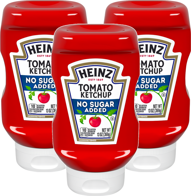 Heinz 亨氏 無加糖蕃茄醬 美國原裝進口, 369g, 3瓶