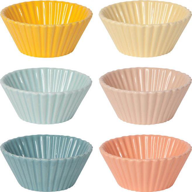 now DESIGNS 陶瓷布丁烤杯6件組, 1組, 粉雲