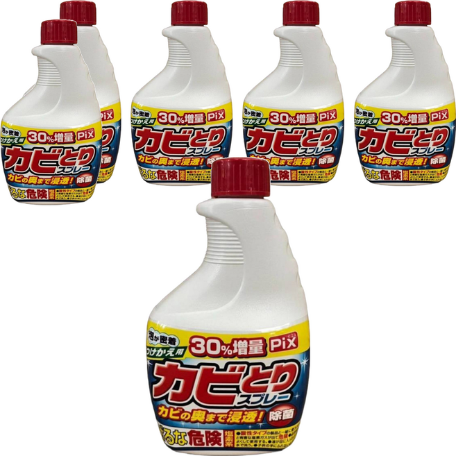Lion Chemical 獅子化學 Pix 浴廁用泡沫清潔噴霧 大容量補充瓶, 520g, 6瓶
