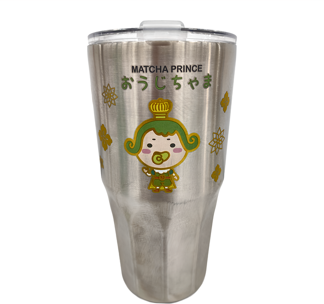 GOZENBO 御膳坊 茶茶小王子 316鑽石冰霸杯 保溫杯 900ml 吸管組 銀色 1組