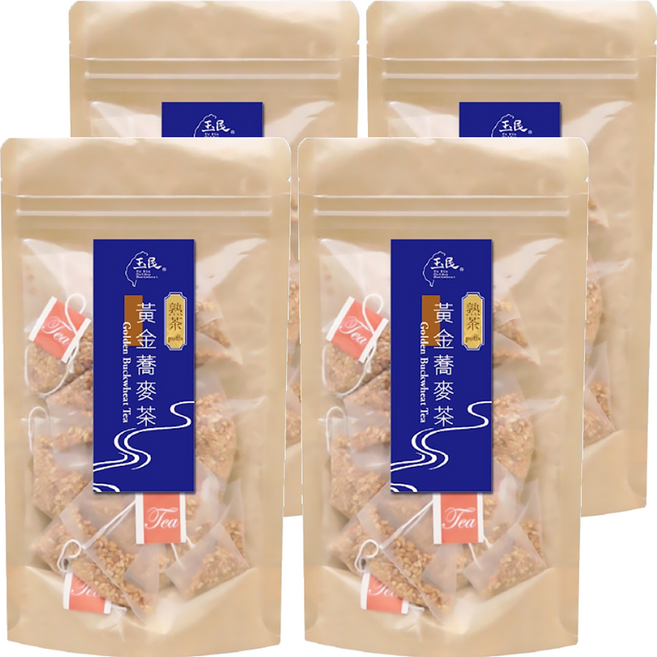 玉民 黃金蕎麥茶 熟茶立體茶包 60公克, 5g, 12包, 4袋