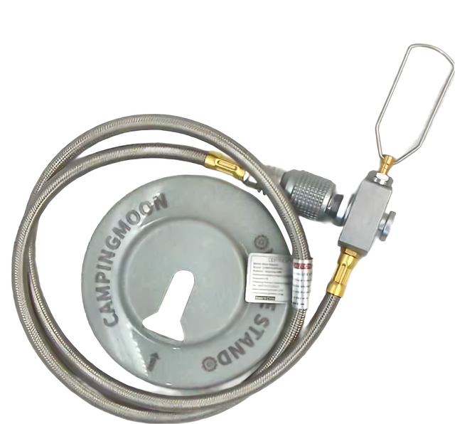 Campingmoon 柯曼 Z21 高山瓦斯延長管 帶閥門 77.5 x 2 x 2 x 70cm 100g, 1條, 銀色