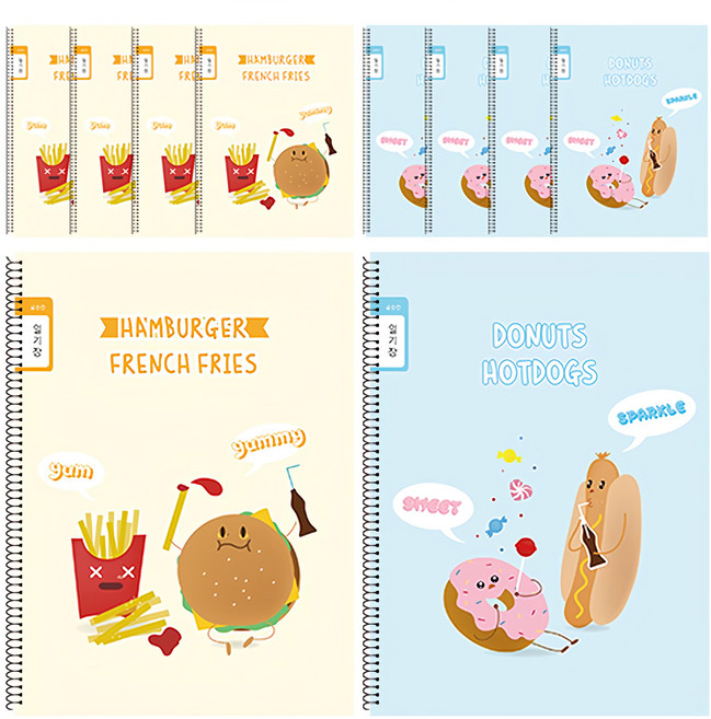 YOUNG ART 小學螺旋筆記本 寬格日記本, 10個, 顏色隨機