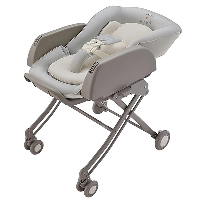 Aprica 愛普力卡 豪華款手動安撫餐搖床椅 Yuralism Smart Premium 2189383 0~4歲, 愛之船 灰色