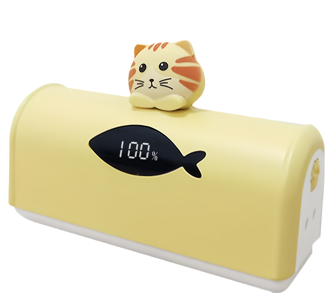 MCK 科技 貓貓 直插式行動電源 5000mah Lightning 35 x 90 x 140mm, MCK-MPB006, Yellow