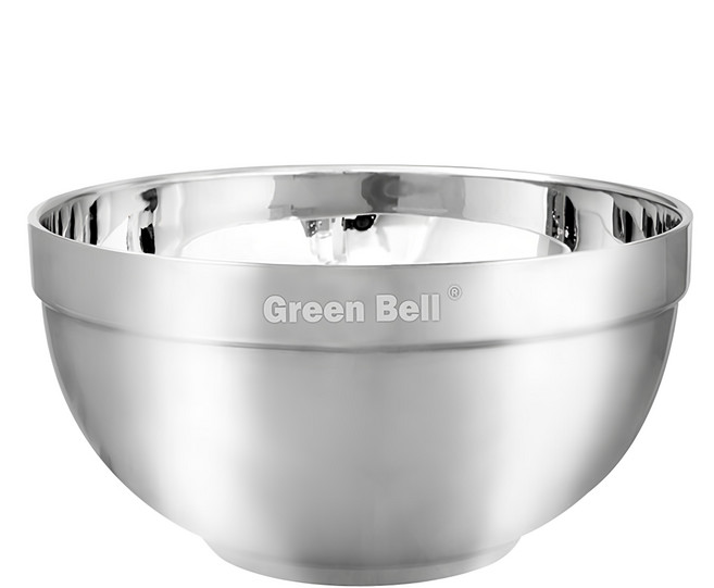 Green Bell 綠貝 316白金隔熱碗 15.5cm 雙層中空隔熱設計 不燙手 內膽316不鏽鋼/外層304不鏽鋼, 銀色, 1個