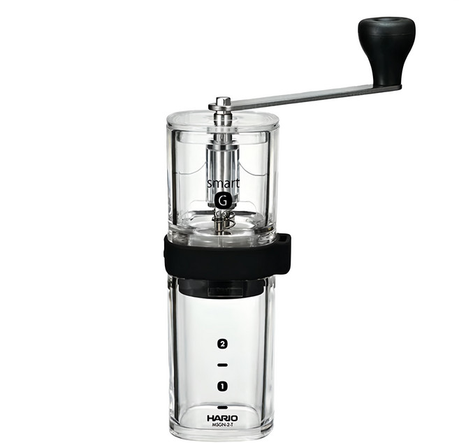 HARIO 好璃奧 便利手搖磨豆機 SMART-G, 黑色 + 透明色, 1個