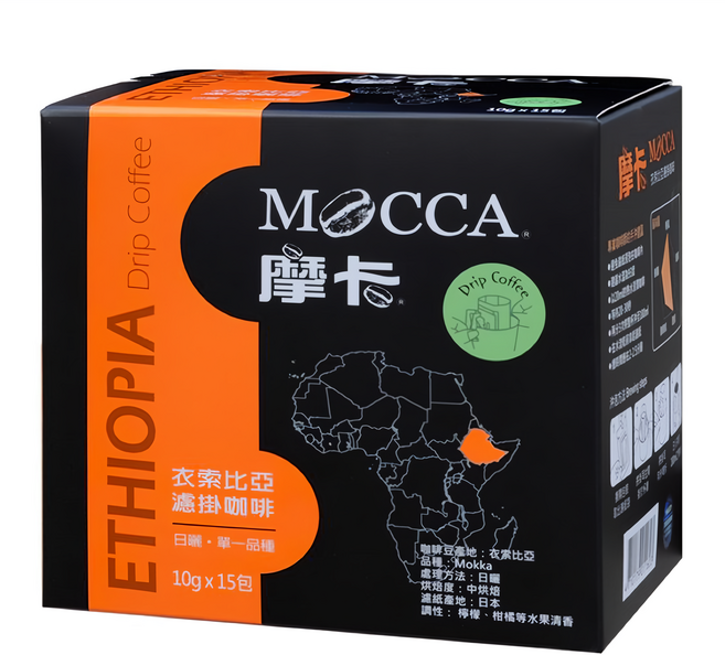 MOCCA 摩卡 衣索比亞濾掛咖啡, 10g, 15包, 1盒