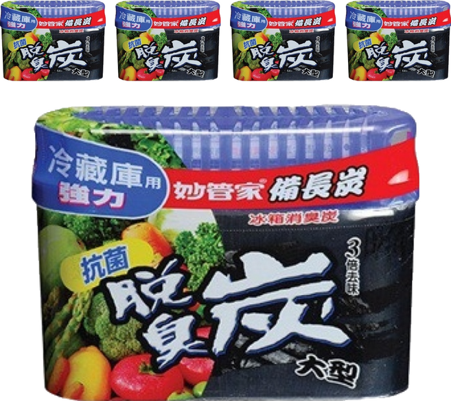 妙管家 冰箱消臭炭 冷藏庫專用, 300g, 5盒